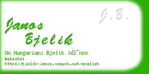 janos bjelik business card